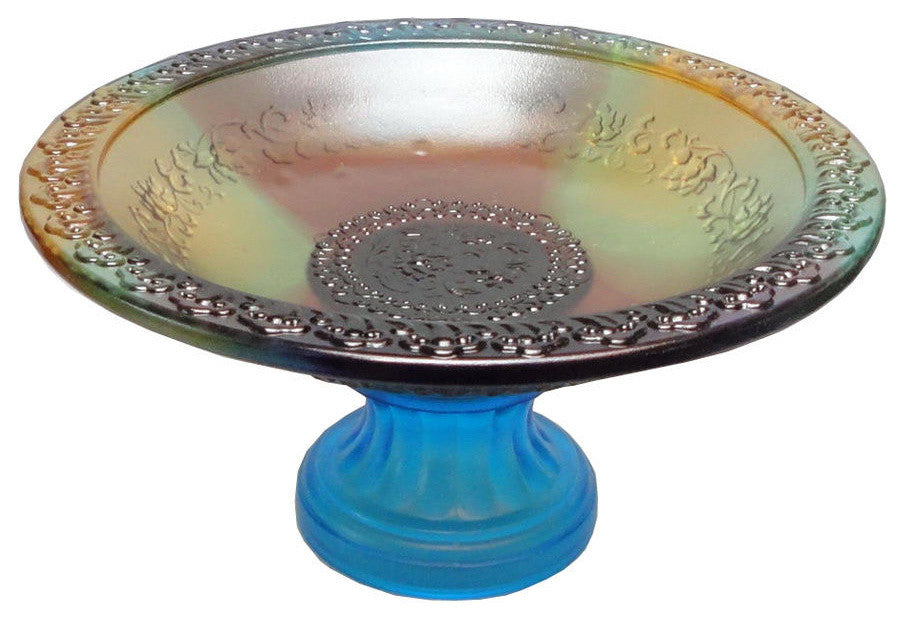 Chinese Liu Li, Crystal Glass Pate-de-verr Candle Holder Offering Holder