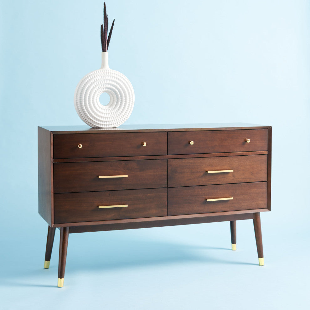 Safavieh Couture Madden Retro Dresser, Walnut