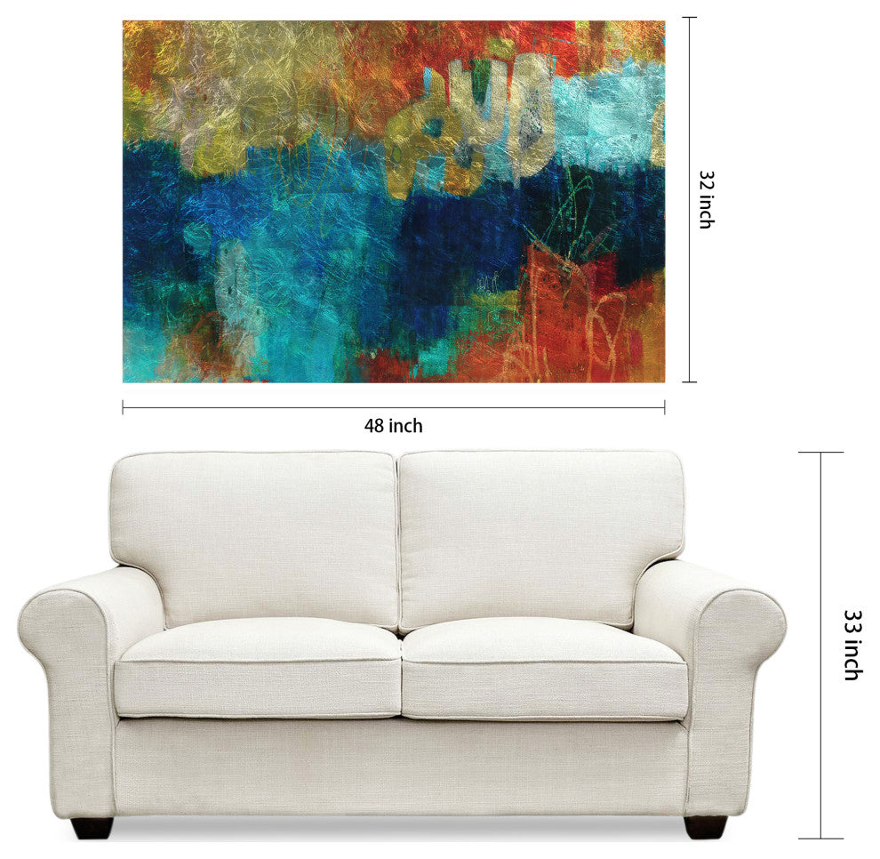 "Elysium V" Abstract Wall Art Reverse Printed Tempered Glass With Silver Leaf