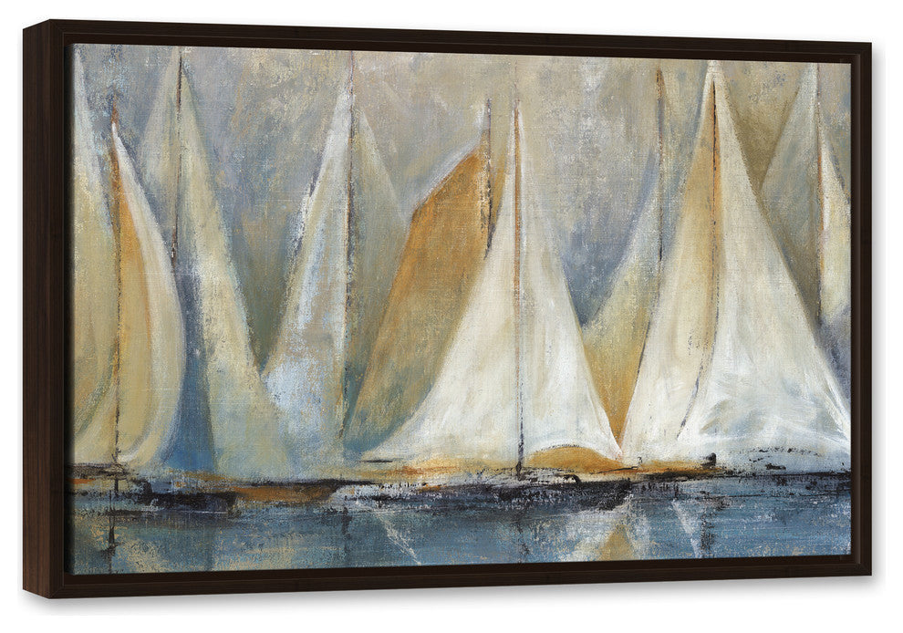 "Sailboats On Water" Canvas Wall Art, 20"x30", Framed