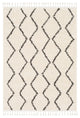Berber Shag Bohemian Global Charcoal, Beige Area Rug, 2'x3'