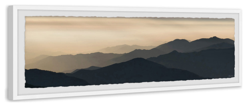 "Vibrant Sunrise" Framed Painting Print, 45x15