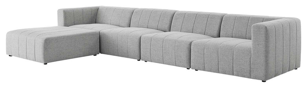 Sectional Sofa Set, Fabric, Gray, Modern, Living Lounge Hotel Hospitality