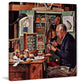 "Tying Flies" Painting Print on Canvas by Stevan Dohanos