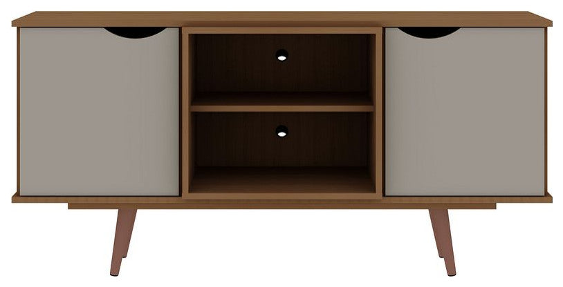 Hampton 53.54 TV Stand in Off White and Maple Cream