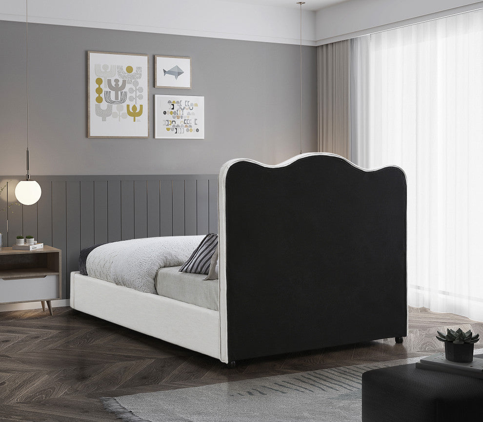 Felix Linen Upholstered Bed, Cream, King