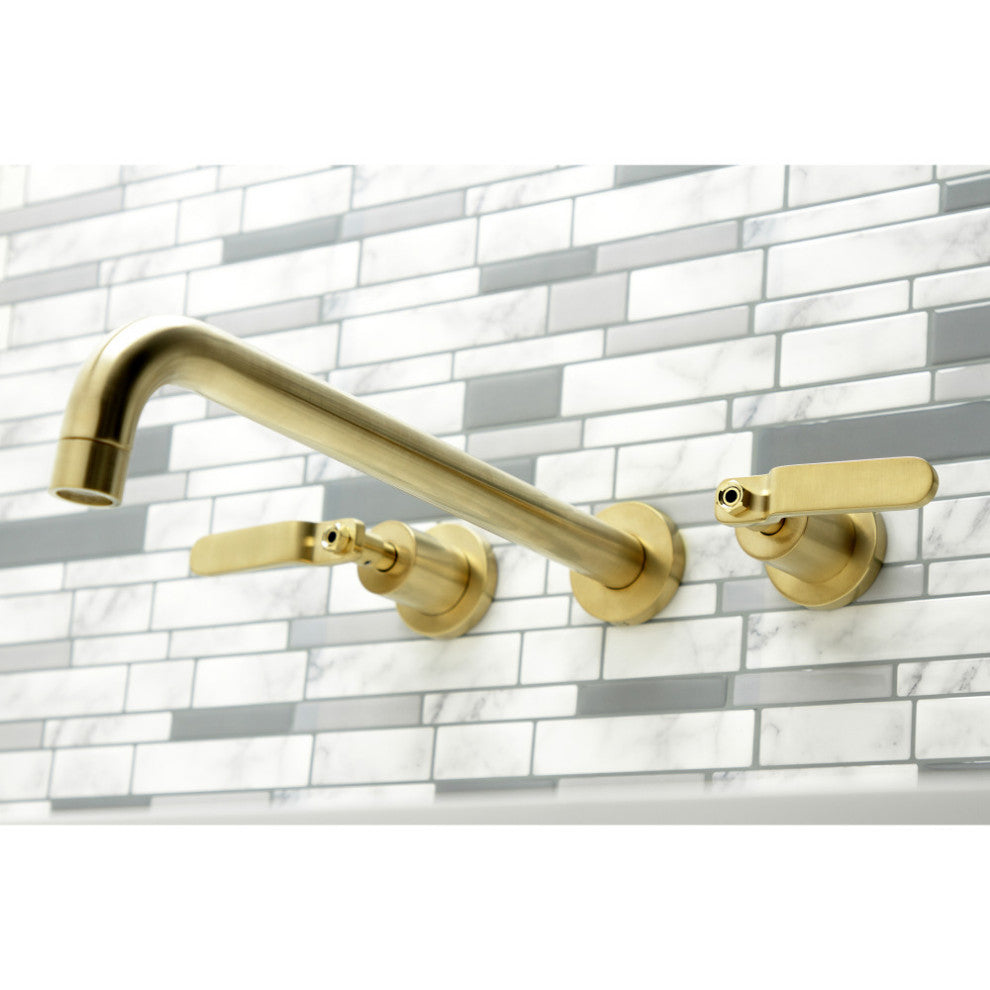 KS8047KL Wall Mount Tub Faucet, Brushed Brass