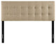 Modern and Contemporary Fabric Headboard, Beige, Queen