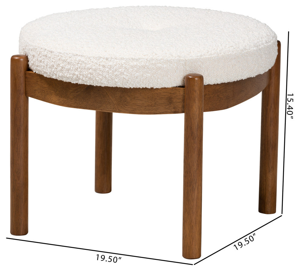 Monika Cream Boucle Ottoman Footstool