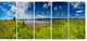 Ideal Summer Meadow Panorama, Landscape Canvas Art Print, 60"x28", 5 Panels