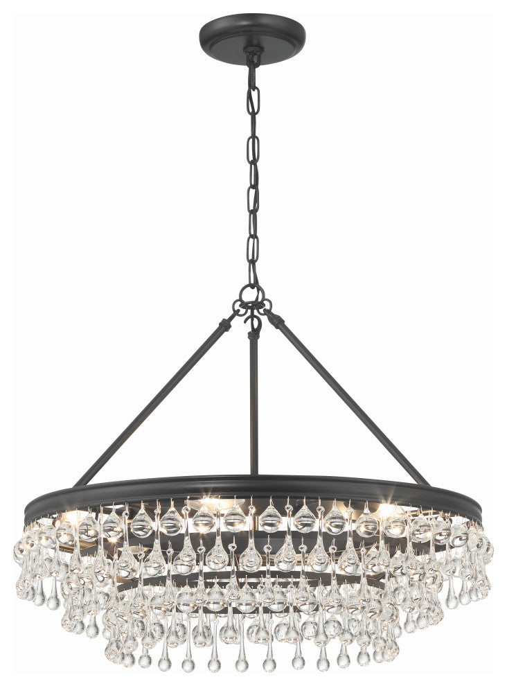 CRYSTORAMA Calypso 6 Light Matte Black Chandelier