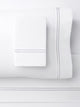 1000 Thread Count 2 Stripe Embroidery Sheet Set, White on White, Twin Sheet Set