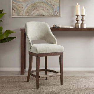 Madison Park Counter Stool Swivel Seat Upholstered Height Bar Stool, Cream