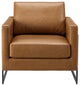 Accent Chair, Faux Vegan Leather, Black Tan, Modern, Living Lounge Hospitality