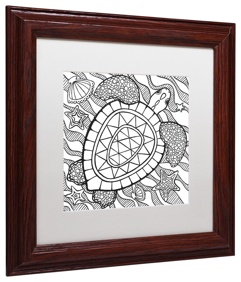 Hello Angel 'Turtle Beach' Art, Wood Frame, White Mat, 11x11