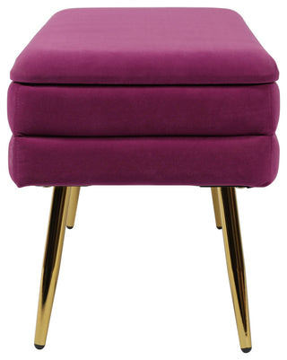 Ziva Plum Velvet Storage Bench - Plum