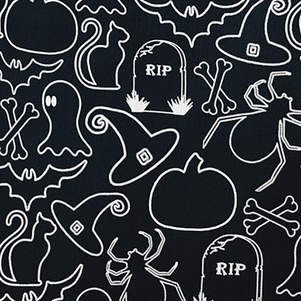 Halloween Outlines Accent Pillow, Black, 20"x20"
