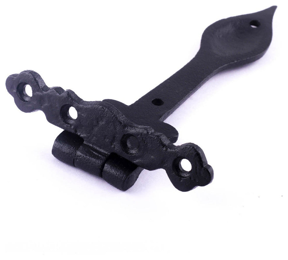 Black Hinges For Doors Wrought Iron Hinge 6 Inch Spear Tip Hardware Pack of 4