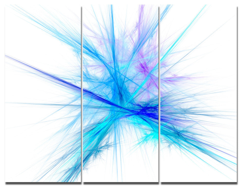Criss Cross Spectrum of Light, Abstract Canvas Wall Art, 36x28, 3 Panels