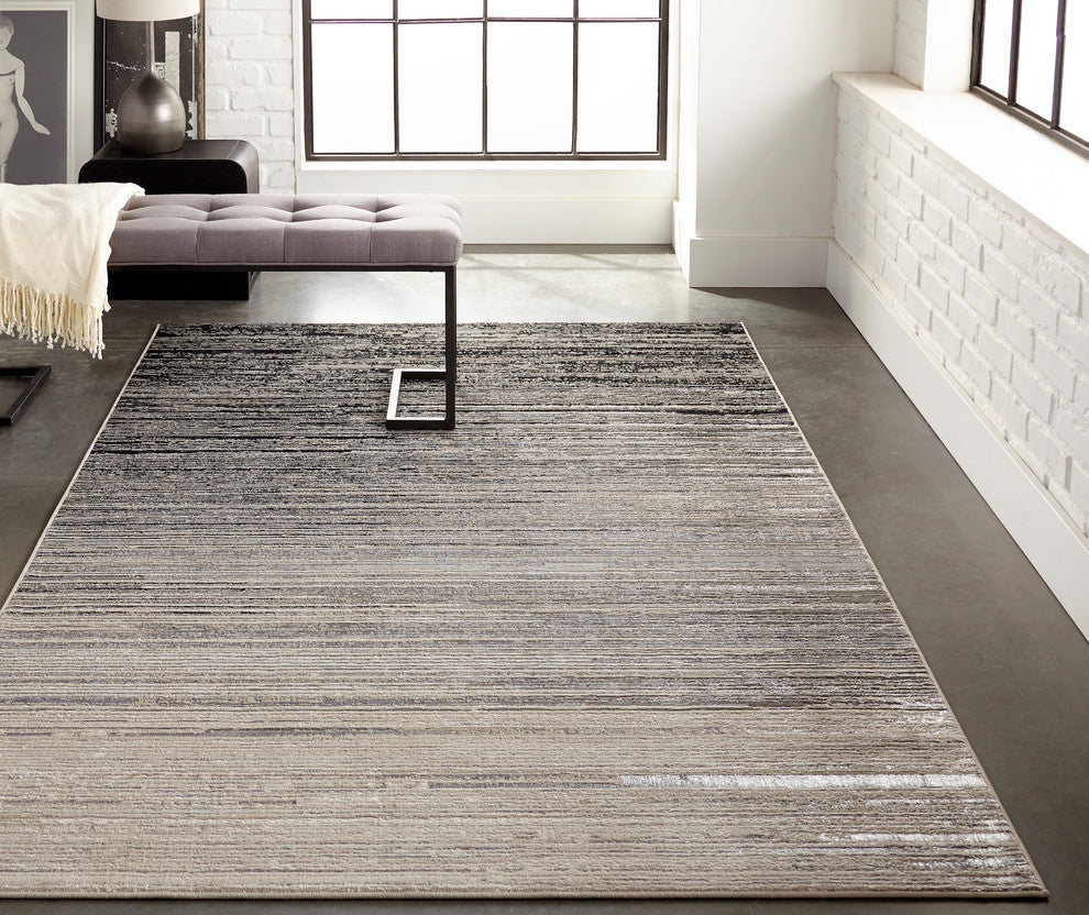Weave & Wander Orin Rug, Black/Dark Gray, 10'x13'2"