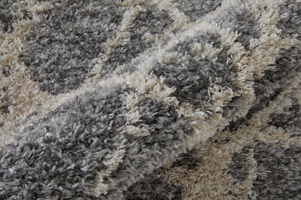 Weave & Wander Caide Contemporary Gray/Cream Rug, 9'x12'