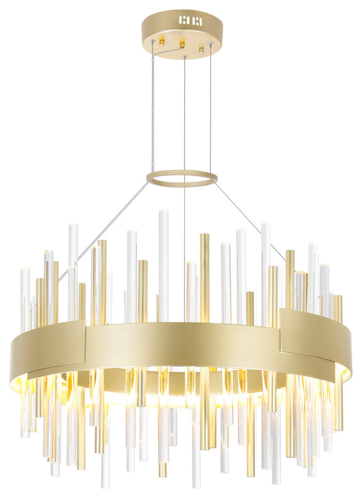 Millipede 20 in LED Satin Gold Chandelier