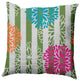 Flower Bursts Decorative Throw Pillow, Green, 16"x16"