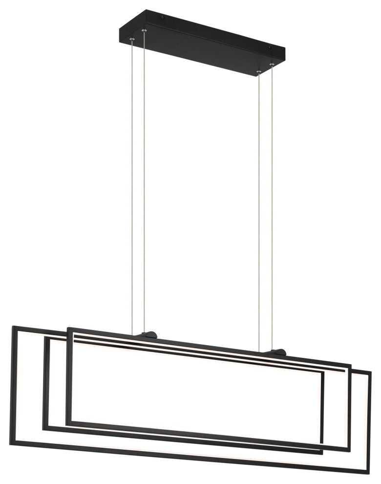 Jestin 46" LED Linear Chandelier, Matte Black
