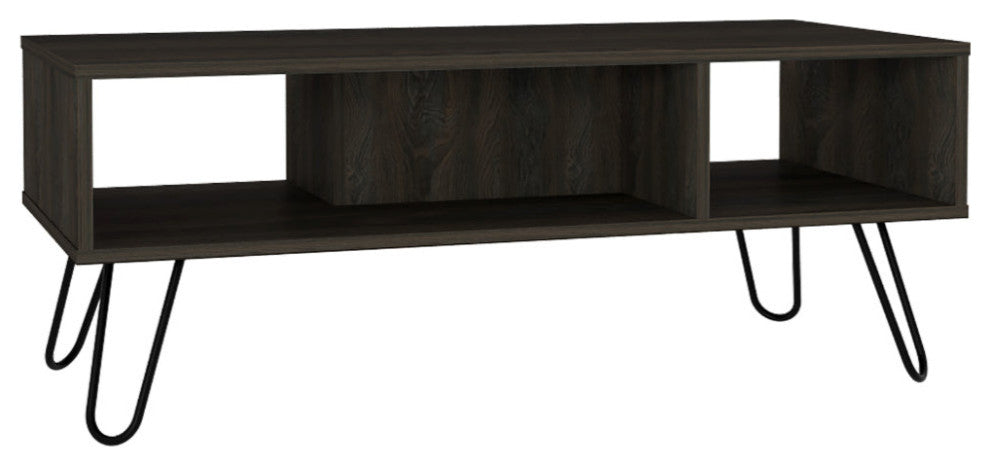 Boston 2 Piece Living Room Set, TV Stand and Coffee Table, Black/Espresso