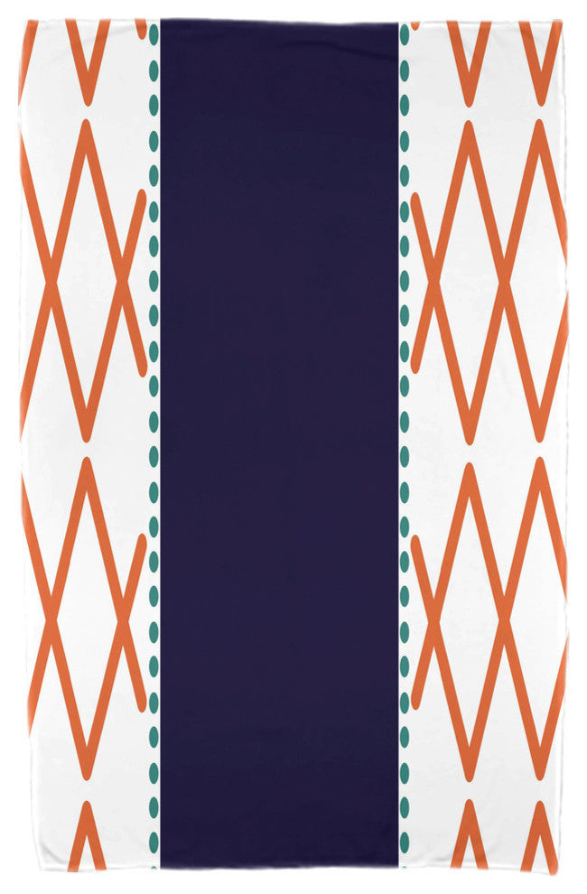30"x60" Knot Fancy, Geometric Print Beach Towel, Orange