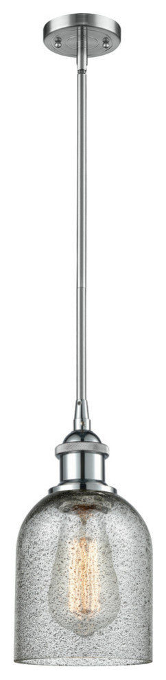 1-Light Caledonia 5" Pendant, Polished Chrome, Shade: Charcoal