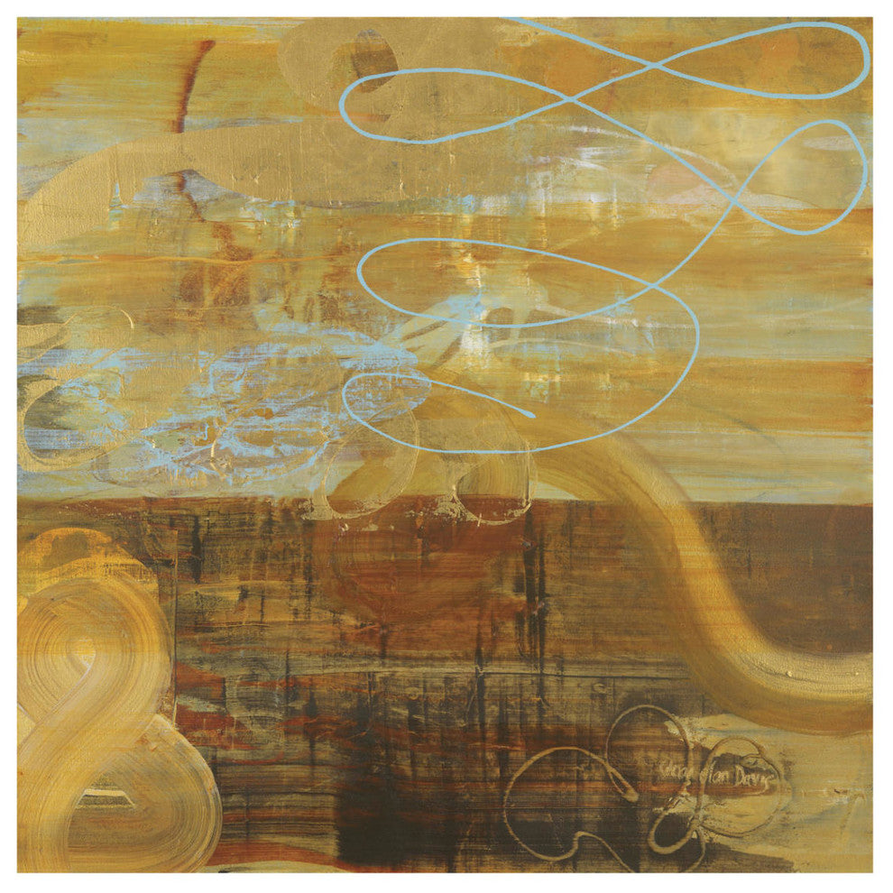 "Golden Ribbons" Digital Paper Print by Joan Elan Davis, 42"x42"