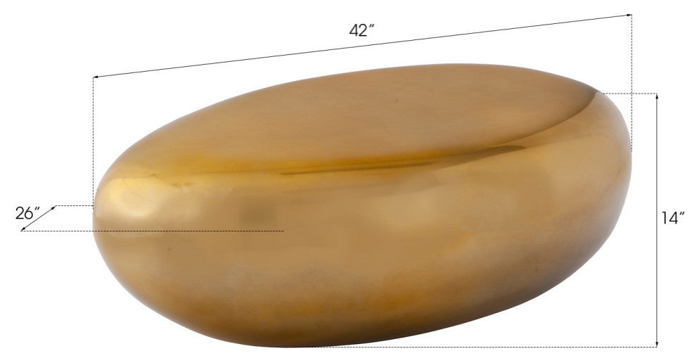 River Stone Coffee Table, Liquid Gold, Small