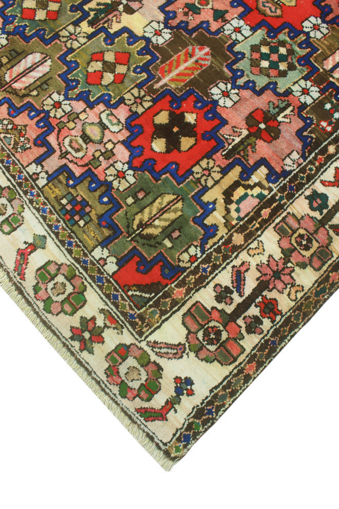 Fine Vintage Distressed Altheda Red/Ivory Rug, 6'10x9'3