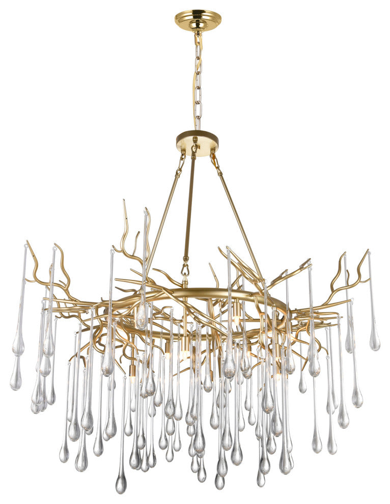 Anita 12 Light Chandelier With Gold Leaf Finish