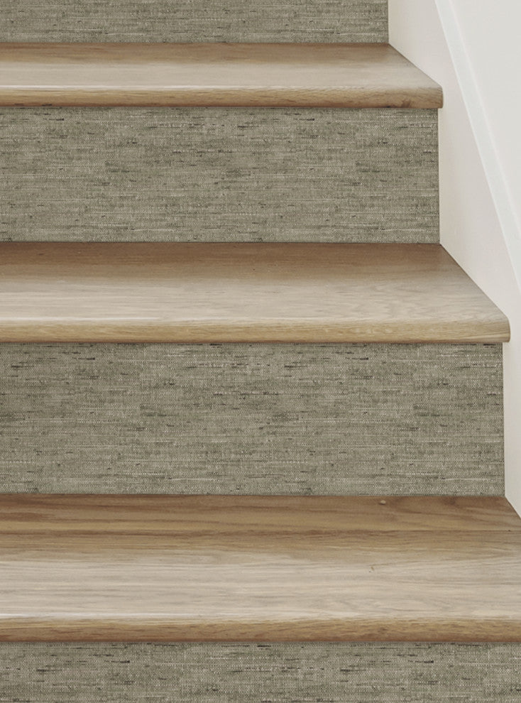 Canvas Look Peel and Stick Stair Riser Strips, Green, 48"x7", Set of 6