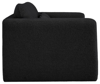 Stylus Boucle Fabric Upholstered Loveseat, Black