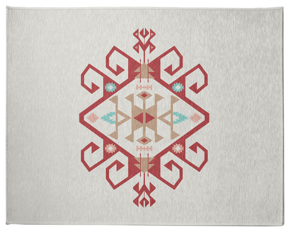 Southwest Medallion Spring Chenille Rug, Ligonberry Red, 8'x10'