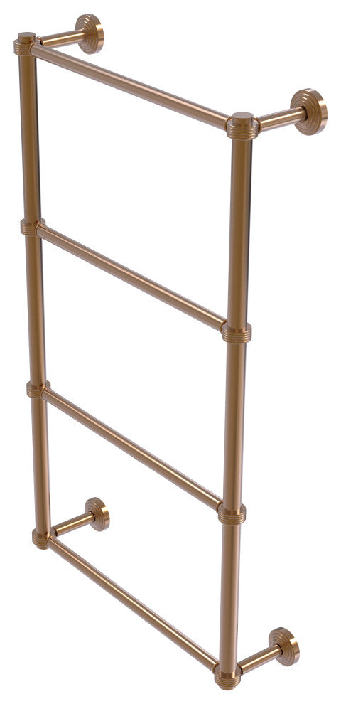 Waverly Place 4 Tier 30" Ladder Towel Bar with Groovy Detail, Brushed Bronze
