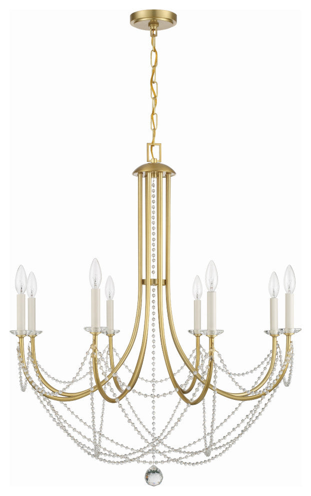 Delilah 8-Light Aged Brass Chandelier