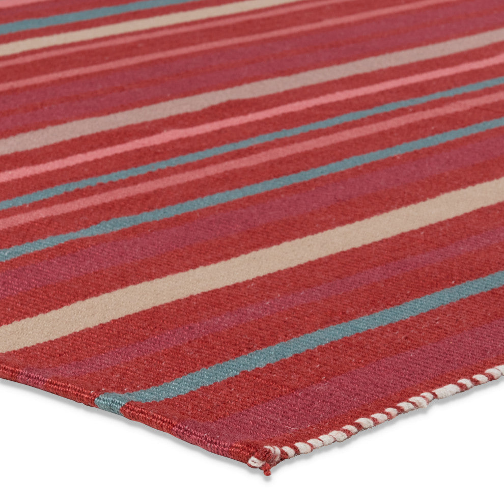 Vibe by Jaipur Living Viviana Handmade Striped Red/Blue Area Rug 5'X8'