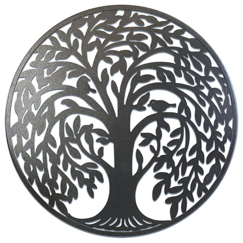DecorShore 24" Round MetalWall Art Decorative Wall Sculpture Hanging Wall Decor