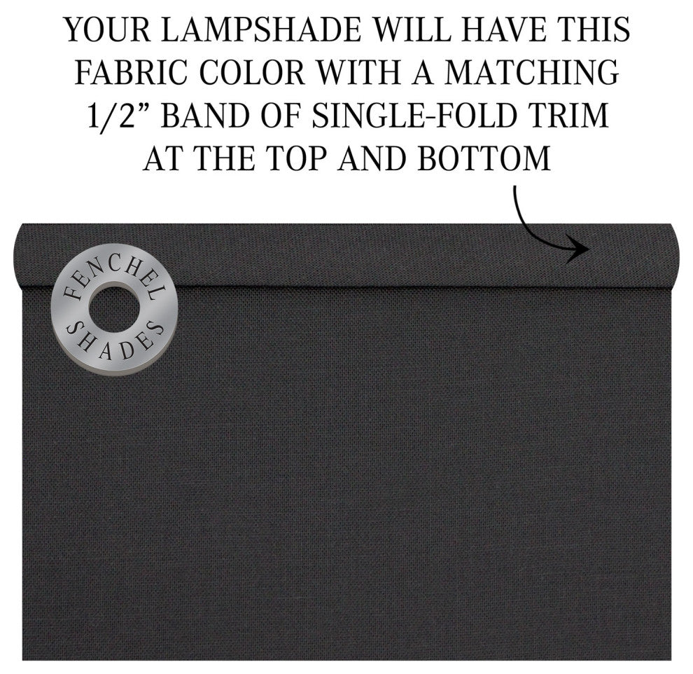 FenchelShades Drum Lampshade 12"x12"x15", Linen Charcoal