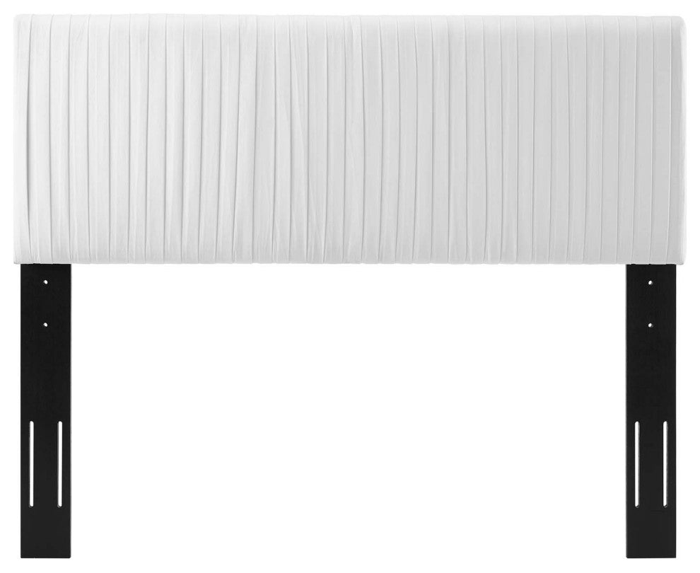 Tufted Headboard, King Size, Velvet, White, Modern Contemporary, Bedroom Master