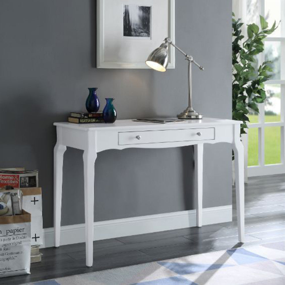Writing Desk With Storage Drawers, White