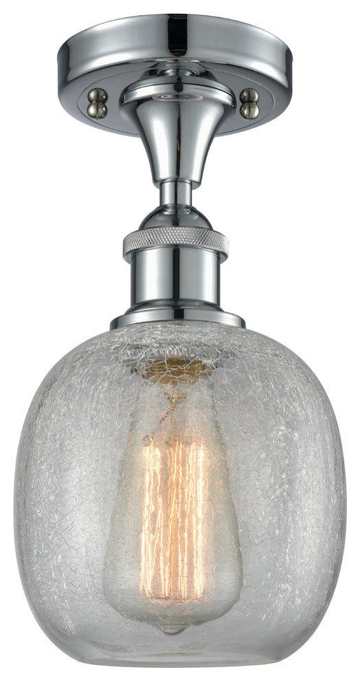 Innovations Belfast 1-Light Dimmable LED Semi-Flush Mount, Polished Chrome