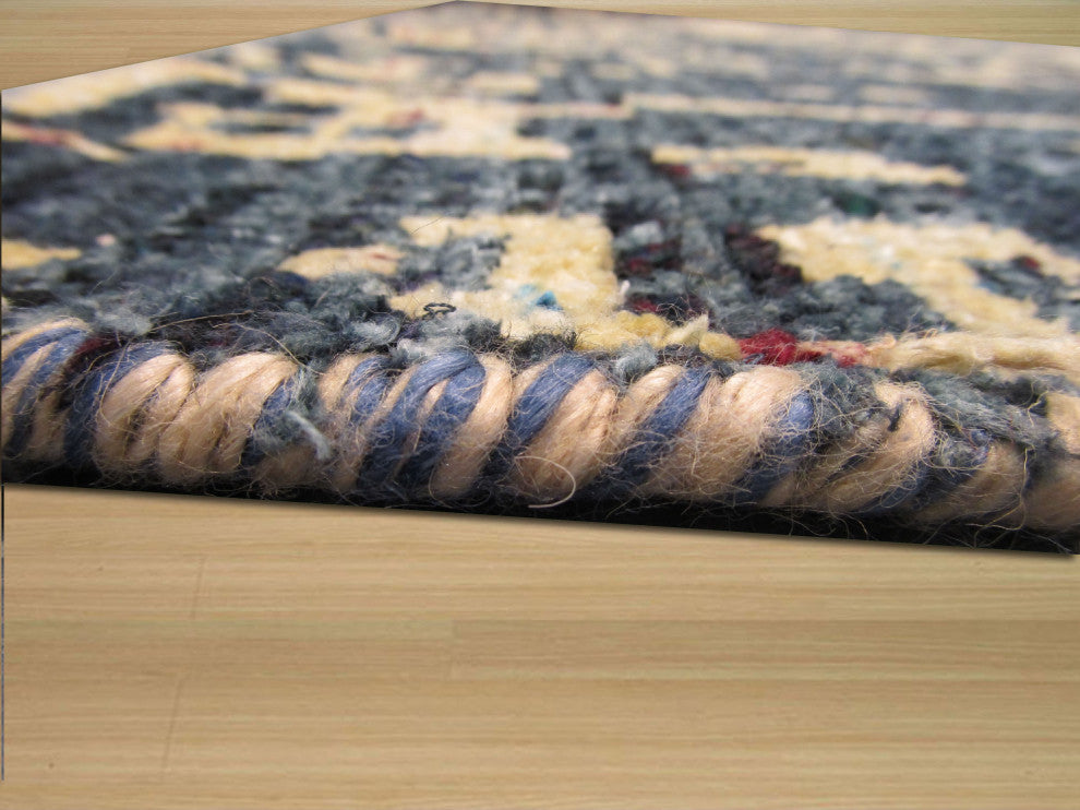 Blue Contemporary Abstract Anand Area Rug