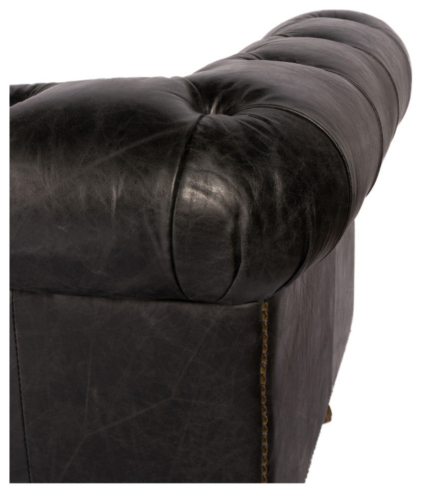 Birmingham Sofa Onyx Black Leather
