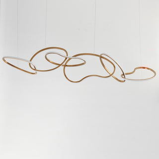 ET2 E24618 Unity 69"W LED Abstract Linear Chandelier - Brushed Champagne