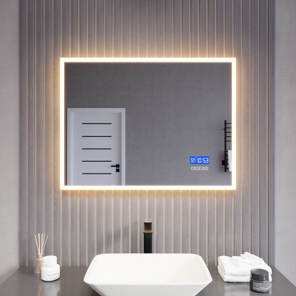ANZZI 24" x 31" LED Front/Back Light Magnifying Bathroom Mirror WithDefogger